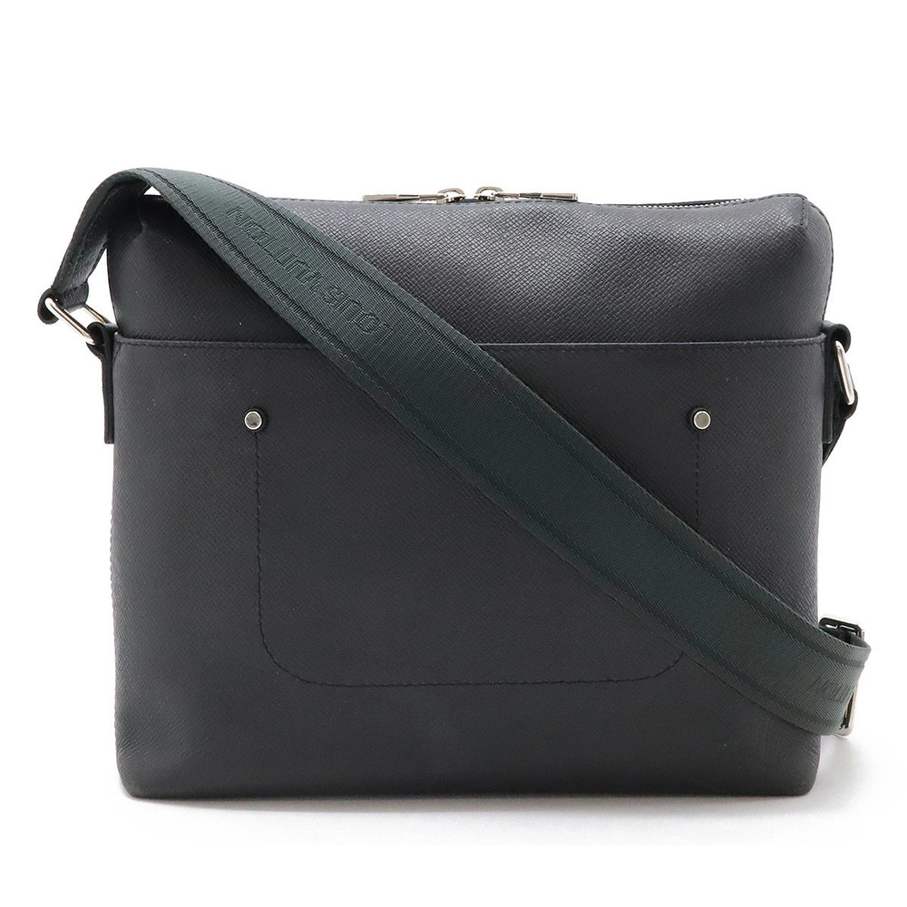 LOUIS VUITTON Taiga Grigori Messenger Crossbody Bag Ardoise Black